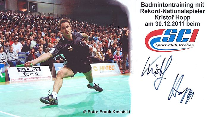 Badminton-Training mit Kristof Hopp beim Sport-Club Itzehoe