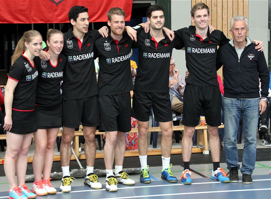 Karin Schnaase, Eefje Muskens, Yuhan Tan, Christoph Schnaase, Nick Fransman, 
          Josche Zurwonne und Michael Schnaase, © Badmintonfotos von Frank Kossiski