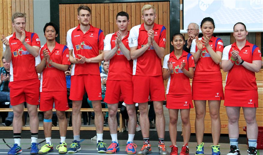 Mikael Westerbäk, Ary Trisnanto, Nikolaj Persson, Milosz Bochat, 
          Jonathan Persson, Priskila Siahaya, Kilasu Ostermeyer und Iris Tabeling, © Badmintonfotos von Frank Kossiski