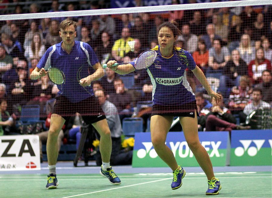 Kilasu Ostermeyer und Nikolaj Persson, © Badmintonfotos von Frank Kossiski