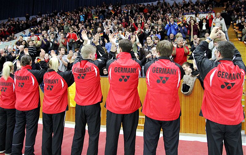 Badminton-Länderspiel Deutschland - Spanien am 26.01.2010 in Augsburg, © Fotos von Frank Kossiski